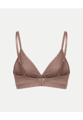 Top Triangular Cruzado Microfibra X1 Para Mujer Café Atmos