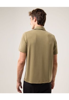 Polo Manga Corta Plush Para Hombre Verde Atmos