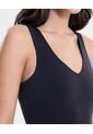 Enterizo Largo Escote V Aerius  Para Mujer Negro Atmos de Atmos