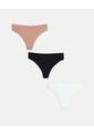 Pack 3 Tanga Invisible Básica X3 Para Mujer Negro Atmos de Atmos