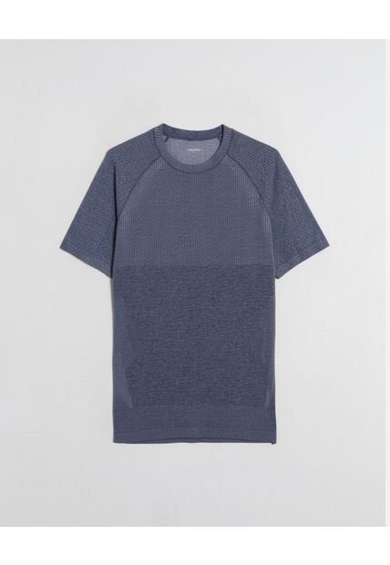 Camiseta Seamless Cuello Redondo  Para Hombre Azul Atmos