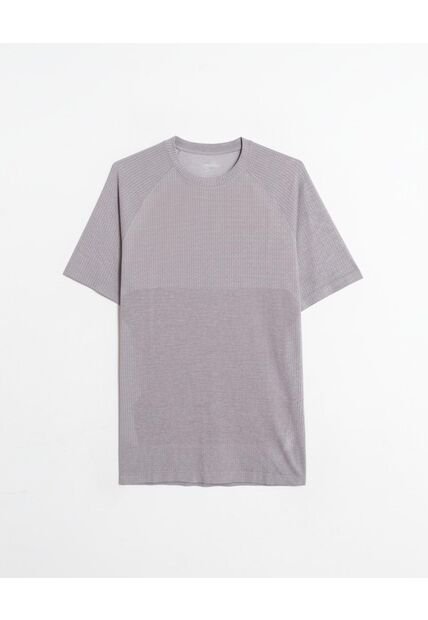 Camiseta Seamless Cuello Redondo  Para Hombre Gris Atmos