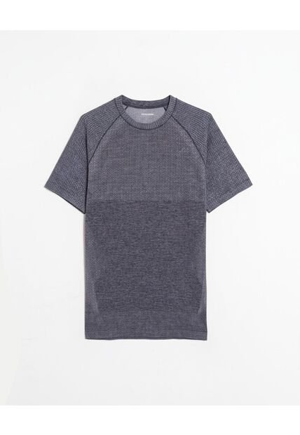 Camiseta Seamless Cuello Redondo  Para Hombre Negro Atmos