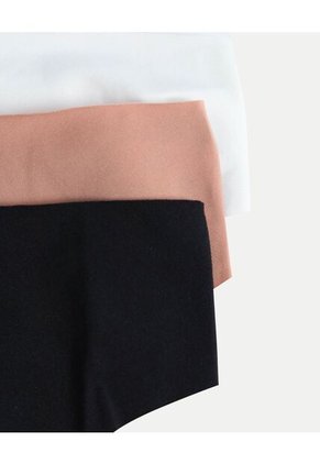 Pack 3 Tanga Invisible Básica X3 Para Mujer Negro Atmos