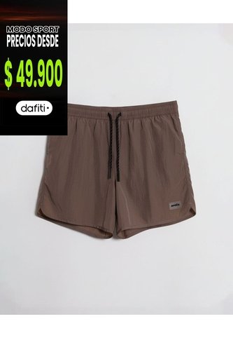 Pantaloneta De Baño Con Cordón  Para Hombre Café Atmos Atmos