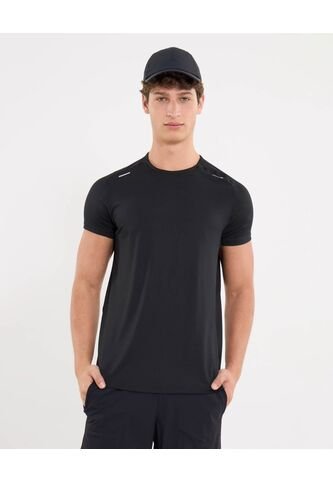 Camiseta Deportiva Texturizada  Para Hombre Negro Atmos Atmos