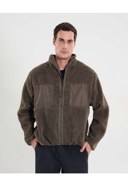 Chaqueta Ovejera  Para Hombre Café Atmos