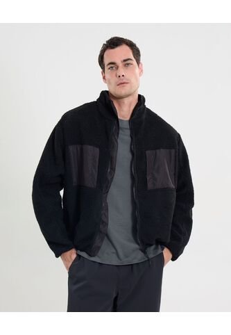 Chaqueta Ovejera  Para Hombre Negro Atmos Atmos