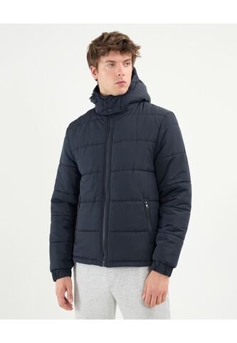 Chaqueta Acolchada Capota Desmontable  Para Hombre Negro Atmos Atmos