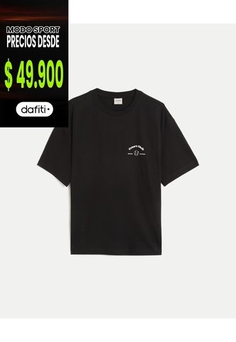 Camiseta Manga Corta Relaxed Fit  Para Hombre Negro Atmos Atmos
