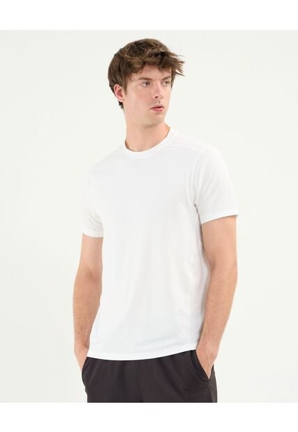 Camiseta Deportiva Manga Corta Regular Fit  Para Hombre Blanco Atmos