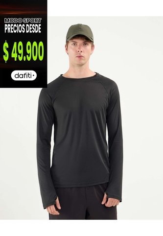 Camiseta Manga Larga De Baño  Para Hombre Negro Atmos Atmos