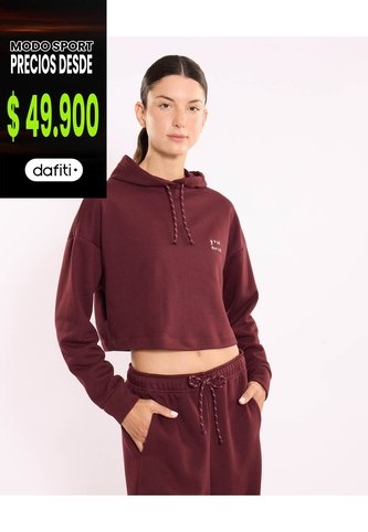 Hoodie Burda Suave Con Estampado  Para Mujer Vino Atmos Atmos