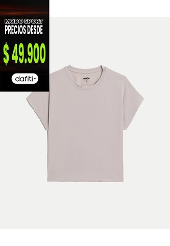 Camiseta Manga Corta Boxy  Para Mujer Gris Atmos Atmos