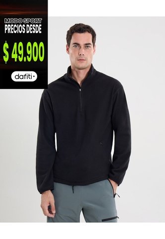 Buzo Half Zipper Polar  Para Hombre Negro Atmos Atmos