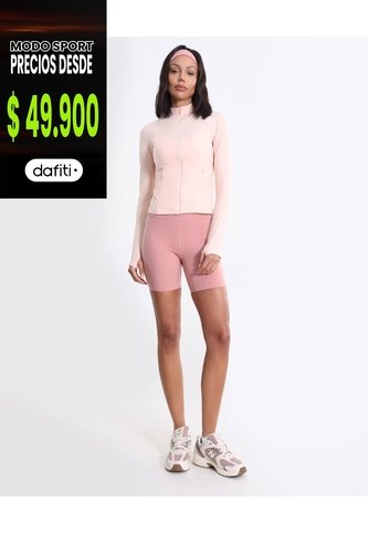 Buzo Ajustado Cuello Alto Training Aerius Skin  Para Mujer Rosado Atmos Atmos