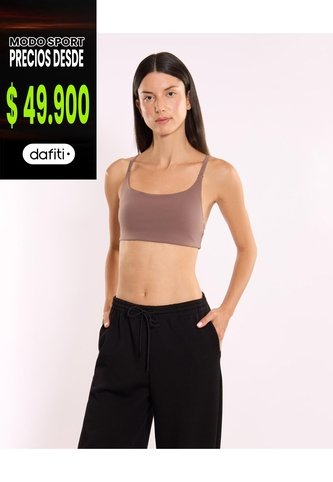 Top Deportivo Soporte Bajo Aerius  Para Mujer Café Atmos Atmos