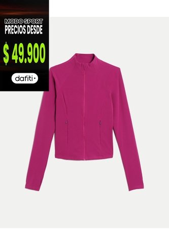 Buzo Ajustado Cuello Alto Training Aerius Skin  Para Mujer Fucsia Atmos Atmos