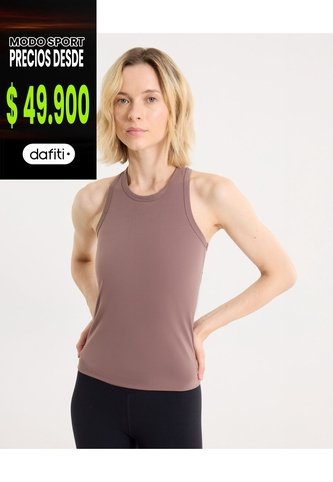 Camiseta Ajustada Training Aerius Skin  Para Mujer Café Atmos Atmos