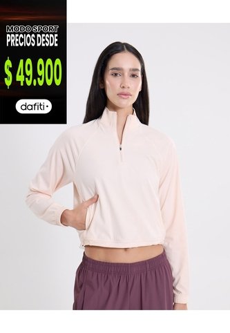 Buzo Cuello Alto Con Bolsillos  Para Mujer Rosado Atmos Atmos