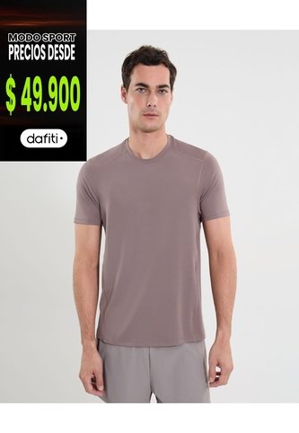 Camiseta Deportiva Manga Corta Regular Fit  Para Hombre Rosa Atmos Atmos