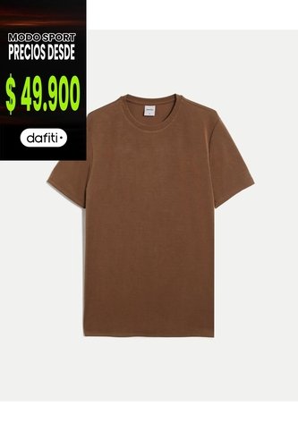 Camiseta Slim Fit Básica Plush  Para Hombre Café Atmos Atmos