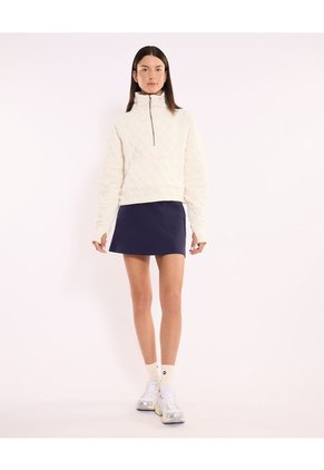Chaqueta Acolchada Cuello Alto  Para Mujer Marfil Atmos