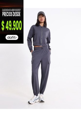 Buzo Hoodie Crop Full Zipper Plush Para Mujer  Deportiva  Color Gris Marca Atmos Atmos
