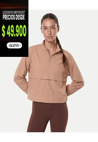 Chaqueta Rompevientos Cuello Alto Para Mujer  Deportiva  Color Camel Marca Atmos Atmos