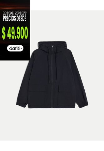 Chaqueta Rompevientos Oversize Con Capota Para Mujer  Deportiva  Color Negro Marca Atmos Atmos