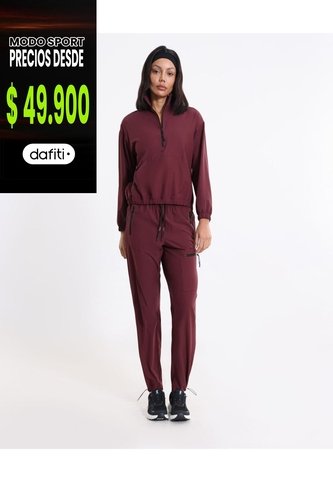Chaqueta Outdoor Half Zipper Para Mujer  Deportiva  Color Vino Marca Atmos Atmos