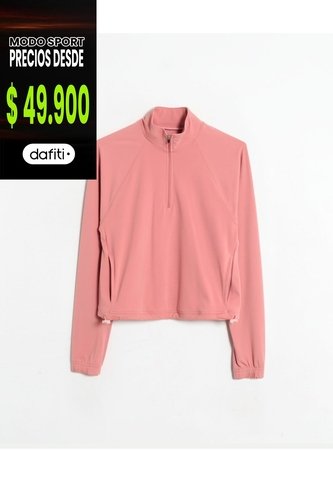 Buzo Cuello Alto Con Bolsillos Para Mujer  Deportiva  Color Rosa Marca Atmos Atmos