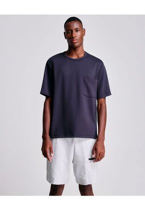 Camiseta Relaxed Fit Manga Corta Con Bolsillo Para Hombre Azul Atmos