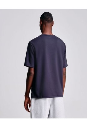 Camiseta Relaxed Fit Manga Corta Con Bolsillo Para Hombre Azul Atmos