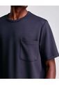 Camiseta Relaxed Fit Manga Corta Con Bolsillo  Para Hombre Azul Atmos de Atmos