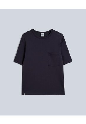 Camiseta Relaxed Fit Manga Corta Con Bolsillo Para Hombre Azul Atmos