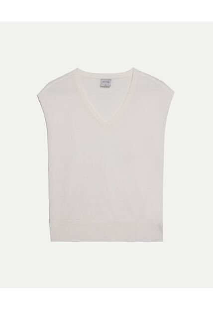 Camiseta  Para Mujer Manga Sisa Cuello V Color Blanco Marca Atmos #31090332