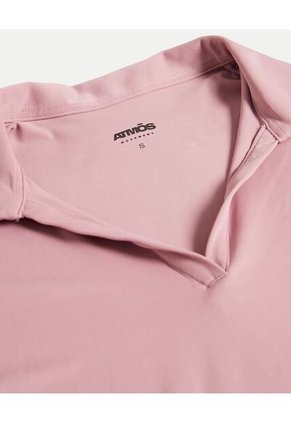 Polo Para Mujer Manga Corta Color Lila Marca Atmos #31110011