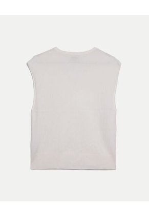 Camiseta  Para Mujer Manga Sisa Cuello V Color Blanco Marca Atmos #31090332