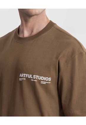 Camiseta Para Hombre Manga Corta Cuello Redondo Color Café Marca Atmos #32090289