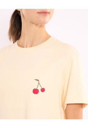 Camiseta  Para Mujer Manga Corta Cuello Redondo Color Crema Marca Atmos #31090354