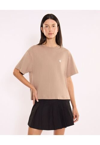 Camiseta Para Mujer Manga Corta Cuello Redondo Color Café Marca Atmos #31090338 Atmos