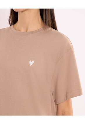 Camiseta Para Mujer Manga Corta Cuello Redondo Color Café Marca Atmos #31090338