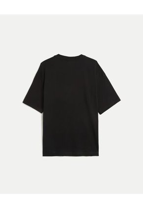 Camiseta Manga Corta Relaxed Fit  Para Hombre Negro Atmos