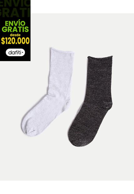 Medias X2 Para Mujer Caña Media Color Surtido Marca Atmos #31980058