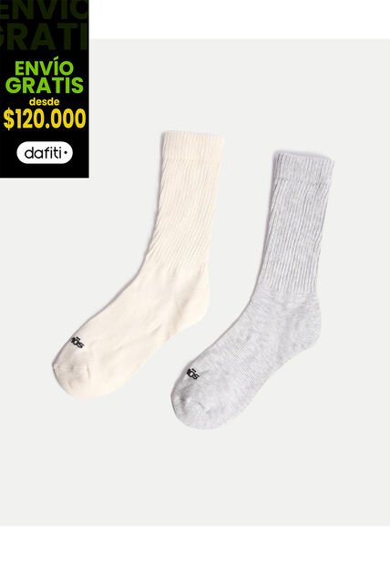 Medias X2 Para Mujer Caña Larga Color Surtido Marca Atmos #31980057