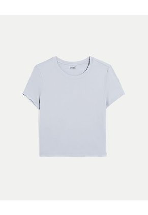 Camiseta Para Mujer Manga Corta Cuello Redondo Color Gris Marca Atmos #31090220