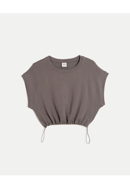 Camiseta Para Mujer Manga Corta Cuello Redondo Color Gris Marca Atmos #31090217