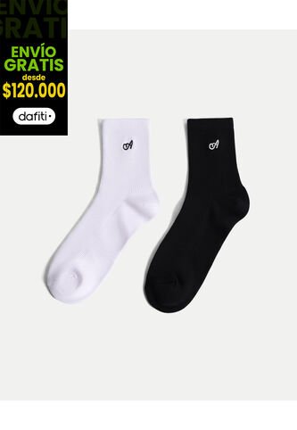 Medias X2 Para Mujer Caña Media Color Negro Marca Atmos #31980050 Atmos