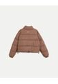 Chaqueta Acolchada Cuello Alto  Para Mujer Café Atmos de Atmos